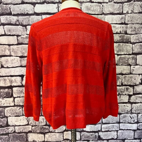 Charter Club Red 3/4 Sleeve Cardigan Sweater Size XL - Picture 6 of 9